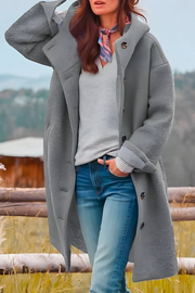 Aemie Stilvolle lange Winterjacke - Grau