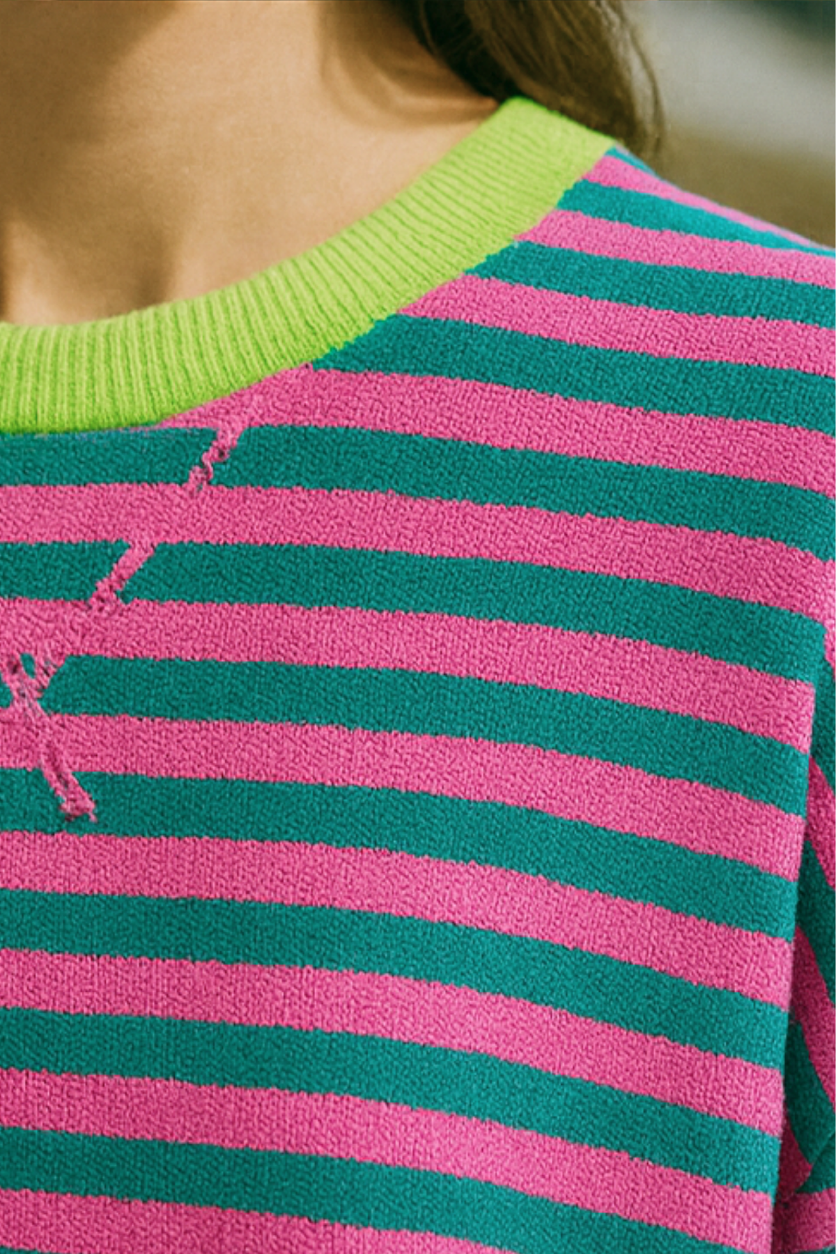 Dahlia Gestreifter Baumwoll-Pullover
