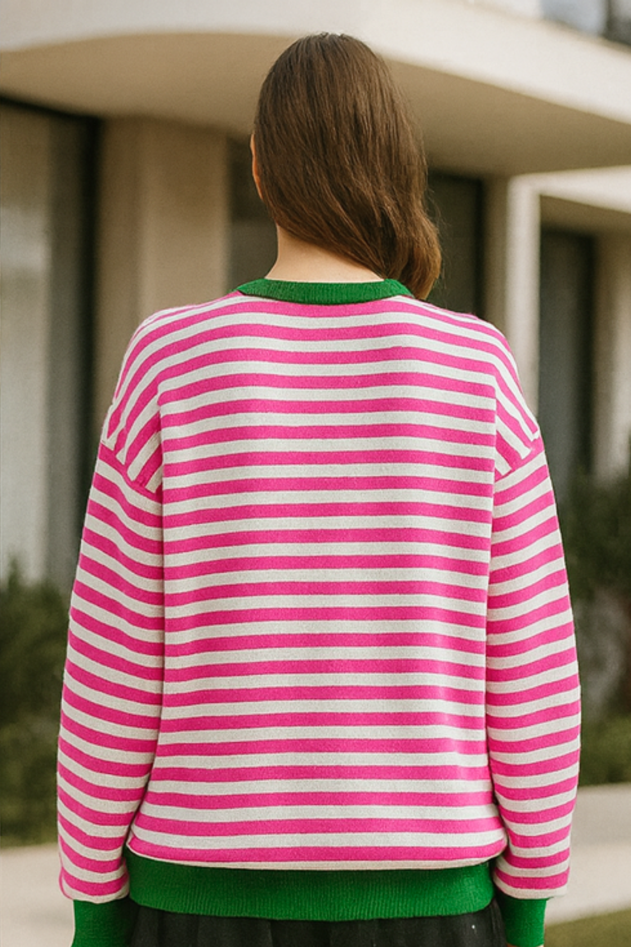 Dahlia Gestreifter Baumwoll-Pullover