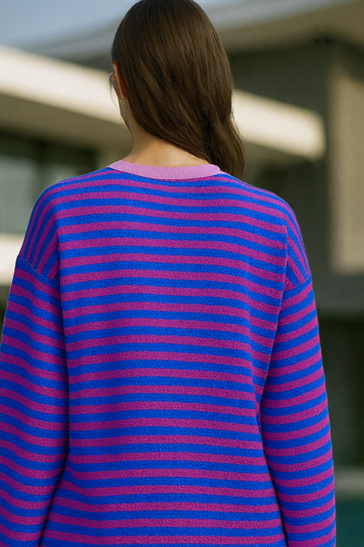 Dahlia Gestreifter Baumwoll-Pullover