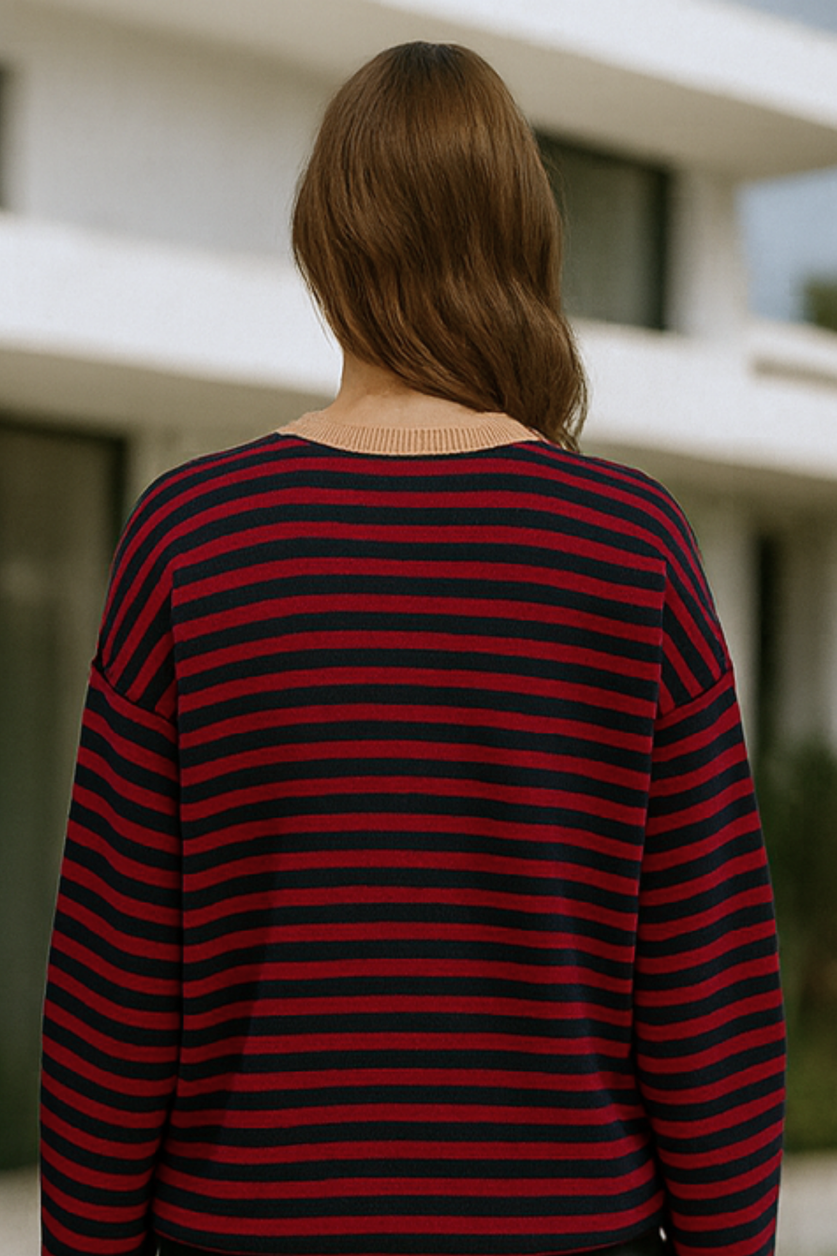 Dahlia Gestreifter Baumwoll-Pullover