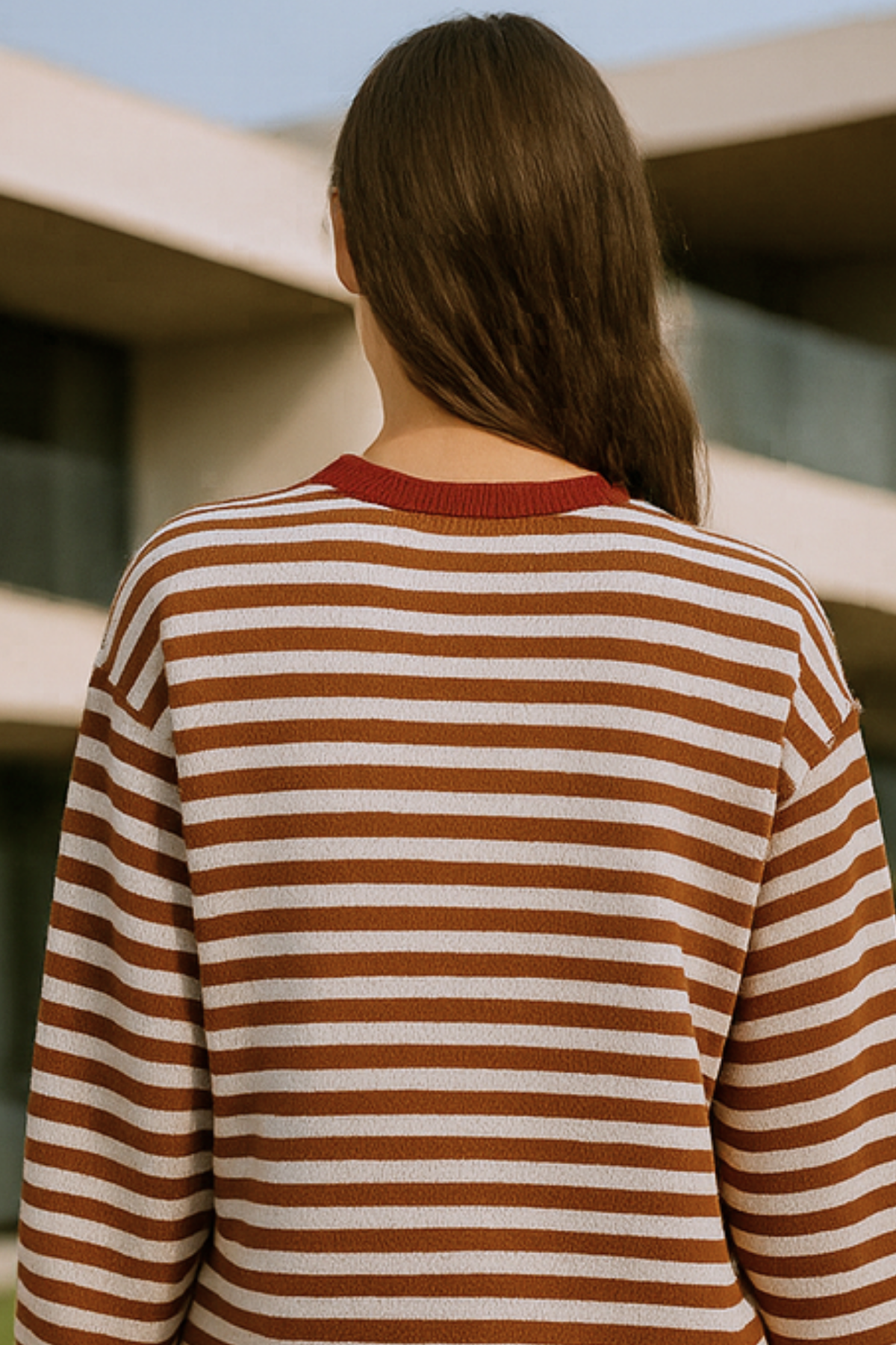 Dahlia Gestreifter Baumwoll-Pullover