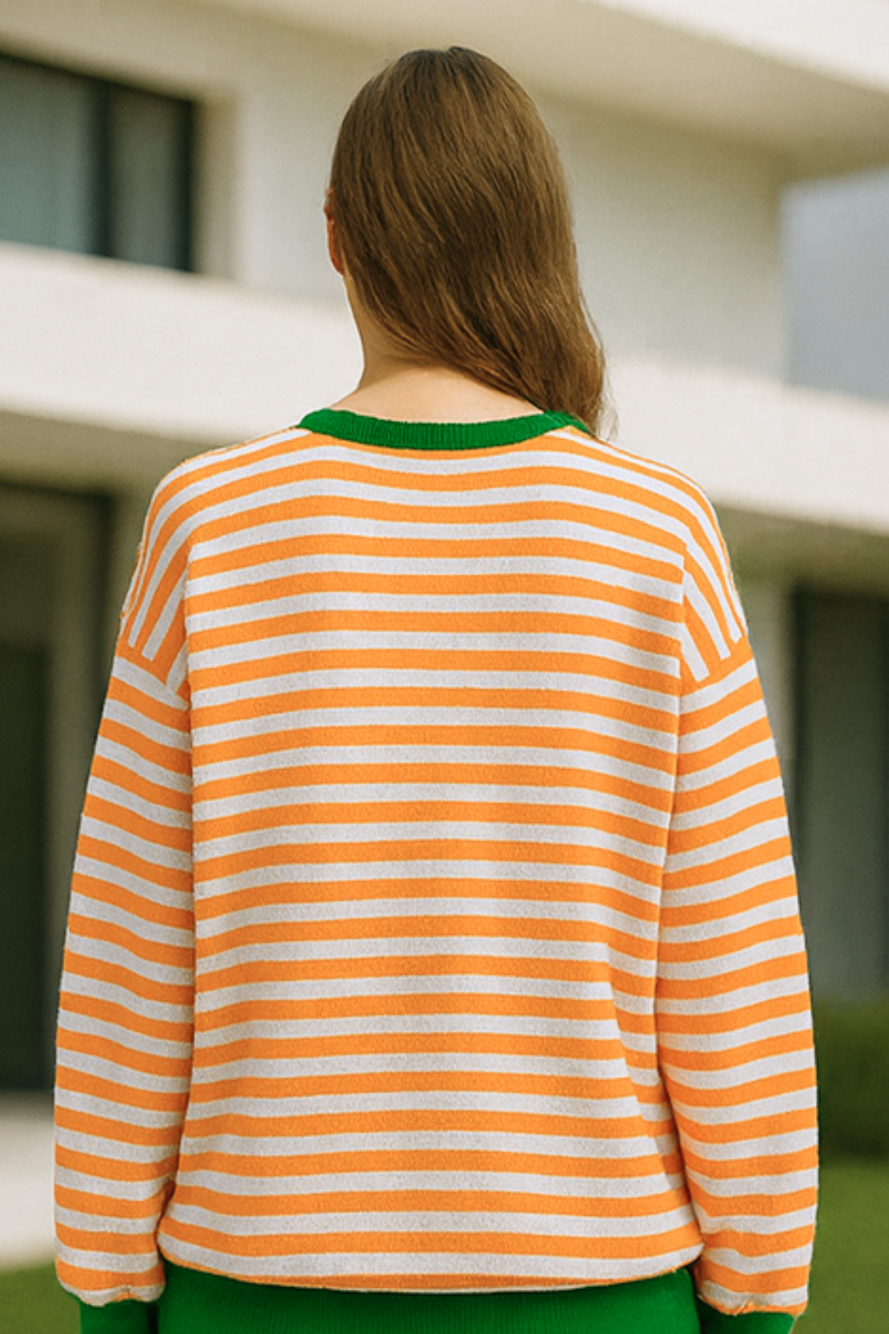 Dahlia Gestreifter Baumwoll-Pullover