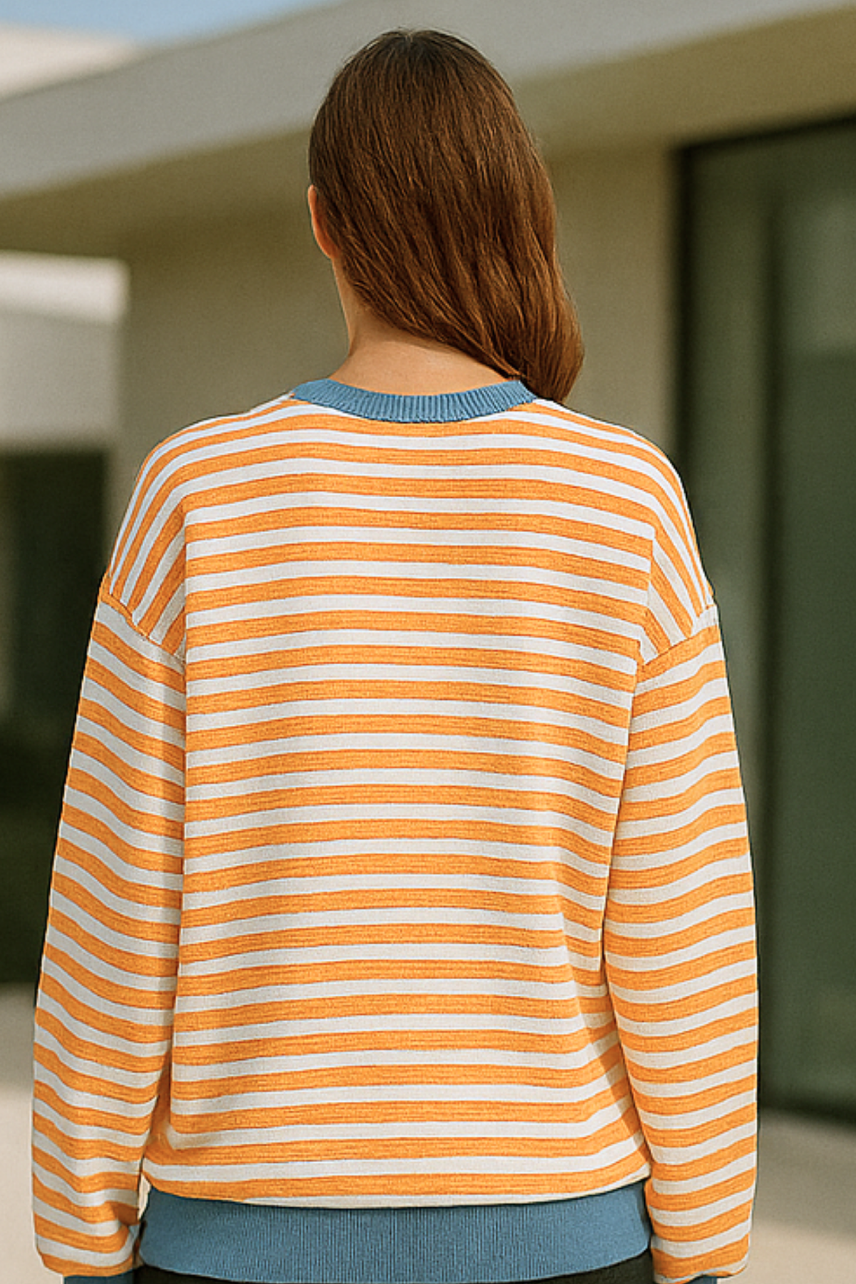 Dahlia Gestreifter Baumwoll-Pullover