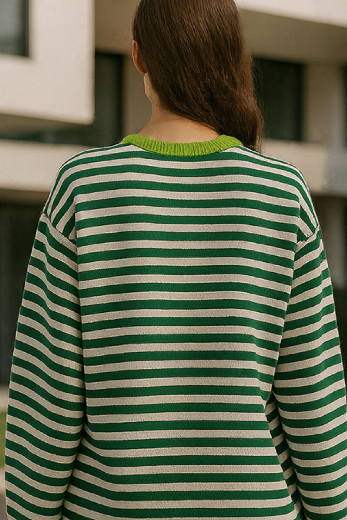 Dahlia Gestreifter Baumwoll-Pullover