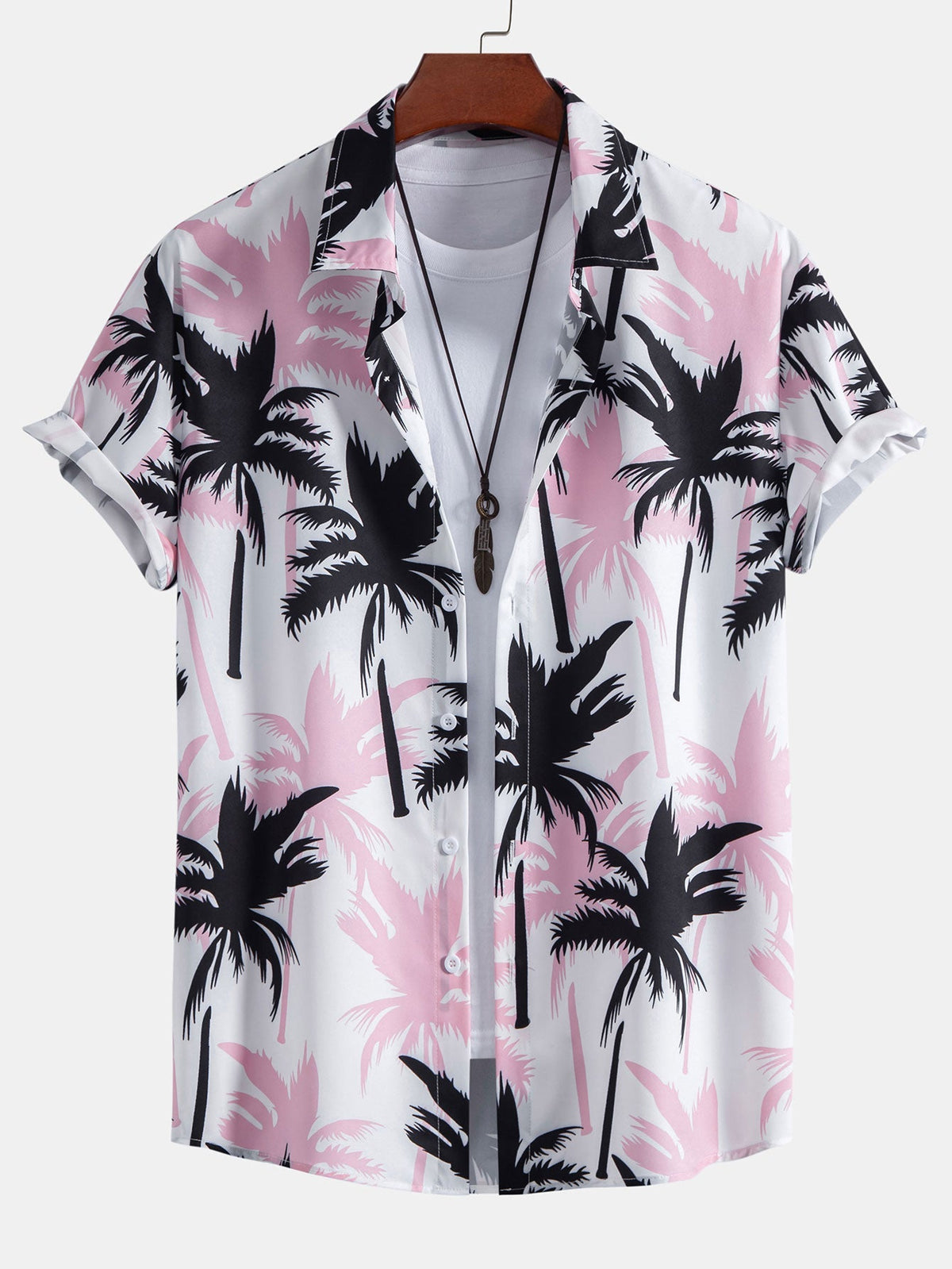 Hemd mit Palmen-Print und Badehose mit Knopfleiste