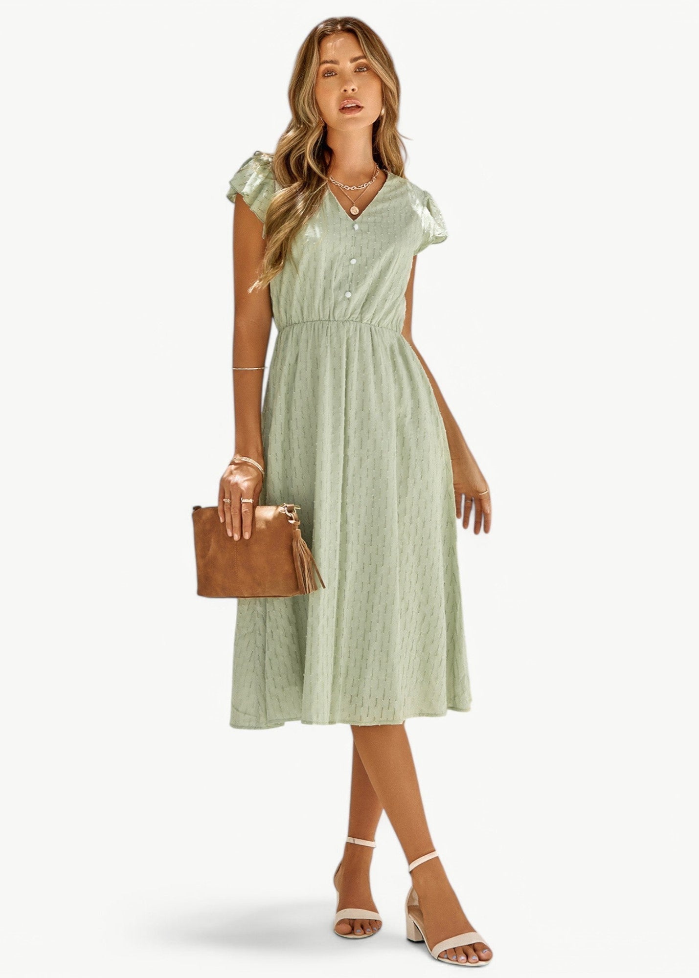 Violet – Kleid mit V-Ausschnitt und Rüschen