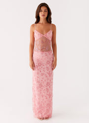 Laura | Transparentes Maxikleid mit Blumenmuster
