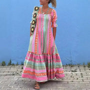 Celeste | Kleid mit Patchwork-Farbblockdesign