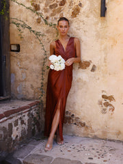 Victoria – Ärmelloses V-Ausschnitt-Abendkleid