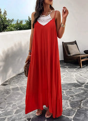 Rosenda – Maxikleid mit Taschen und Olivendesign