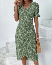 Sierra | Kleid mit kurzen Ärmeln und Blumenmuster