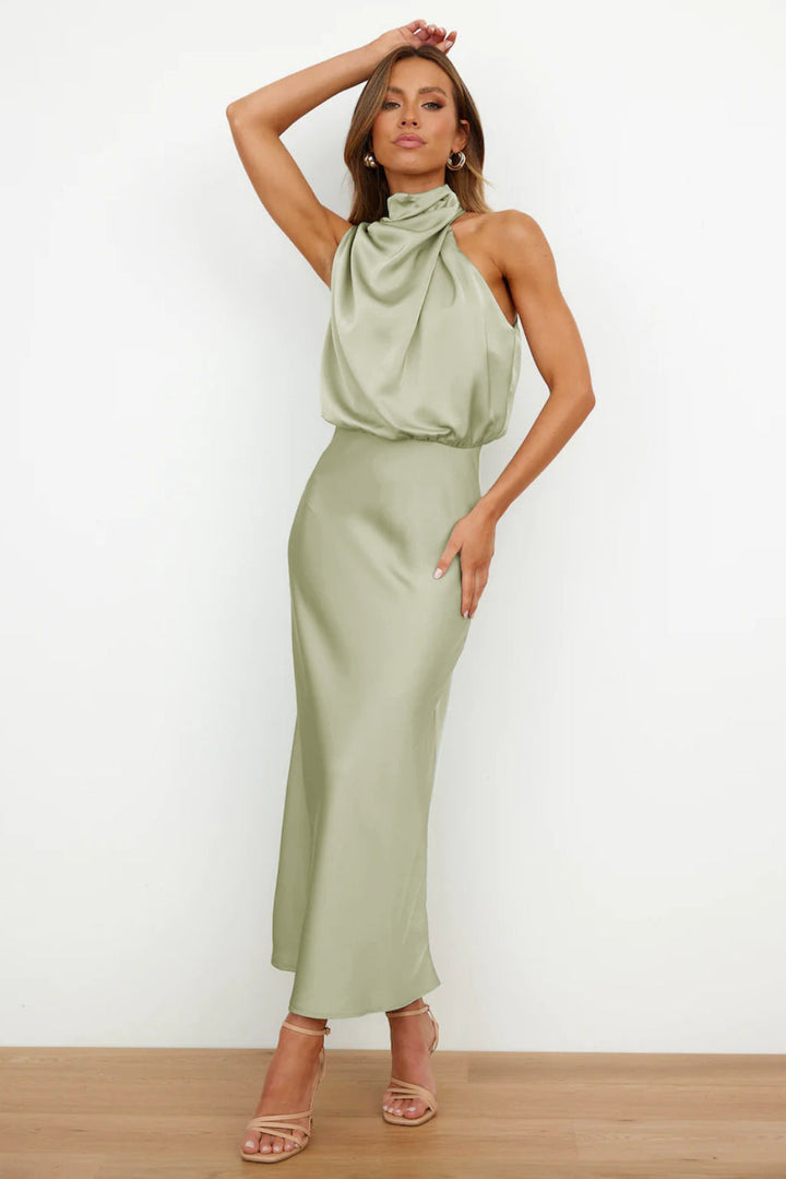 Elise | Elegantes Satin-Halterkleid – Anmutig & Schick
