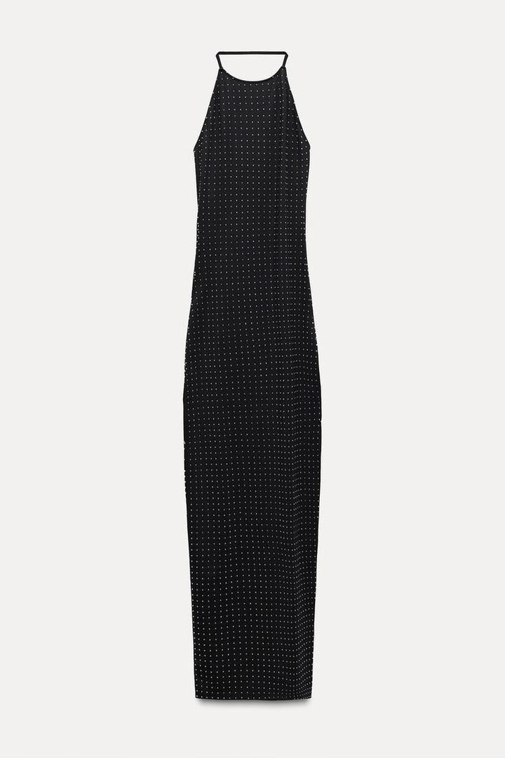 Halter™ | Elegantes Kleid mit Strasssteinen