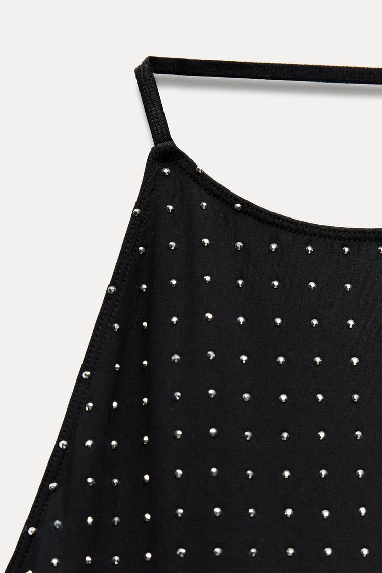 Halter | Elegantes Kleid mit Strasssteinen