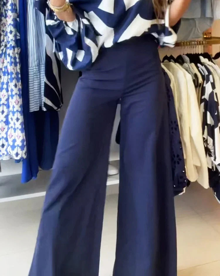 Joanna | Zweiteiliges Freizeit-Set aus Top und Hose mit Print