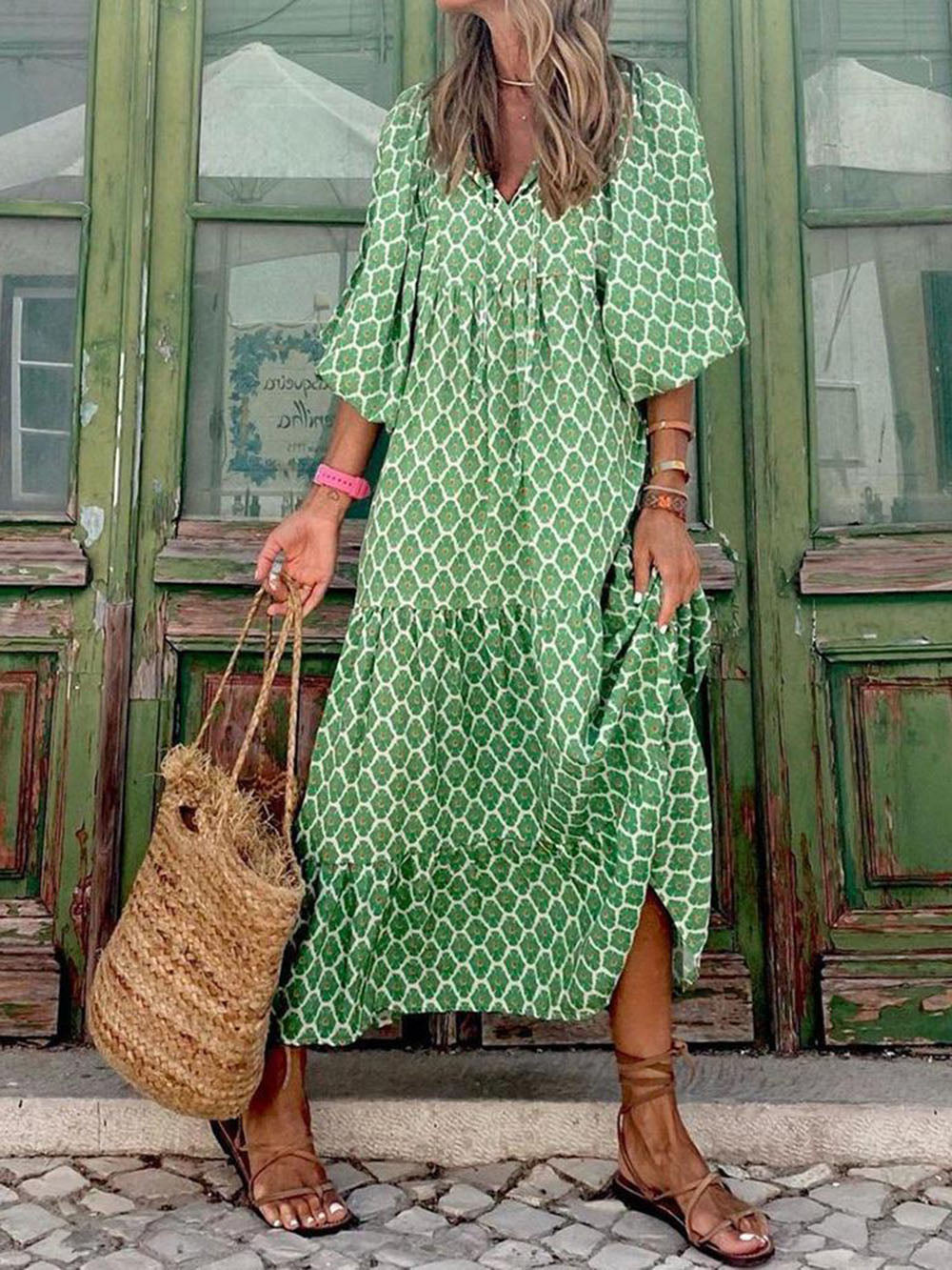 Boho-Maxikleid mit Print