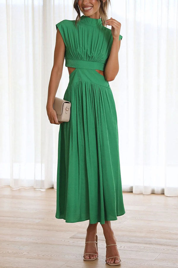 Quincy | Midi-Kleid mit Cut-Out und Taschen