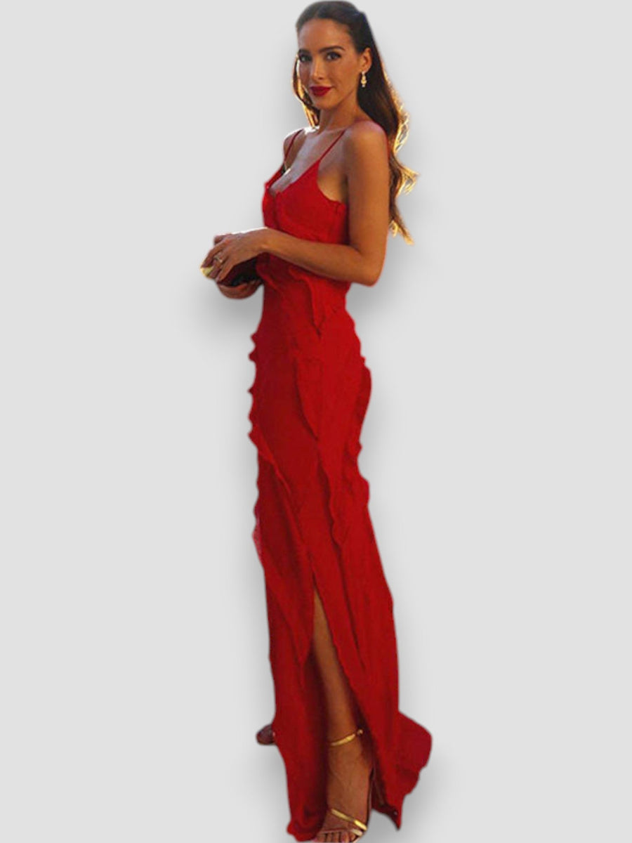 Paolina Summer Satin Halter Dress
