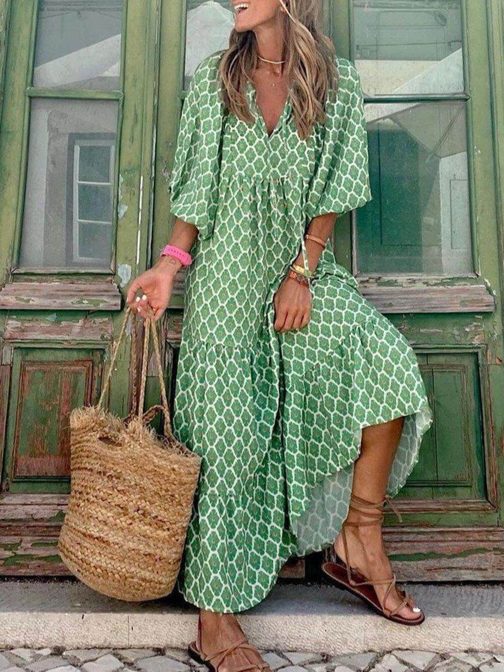 Boho-Maxikleid mit Print