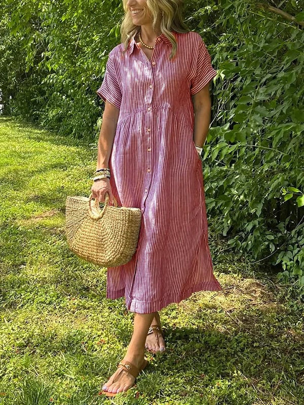 Amirah™ | Elegant Stripe Dress