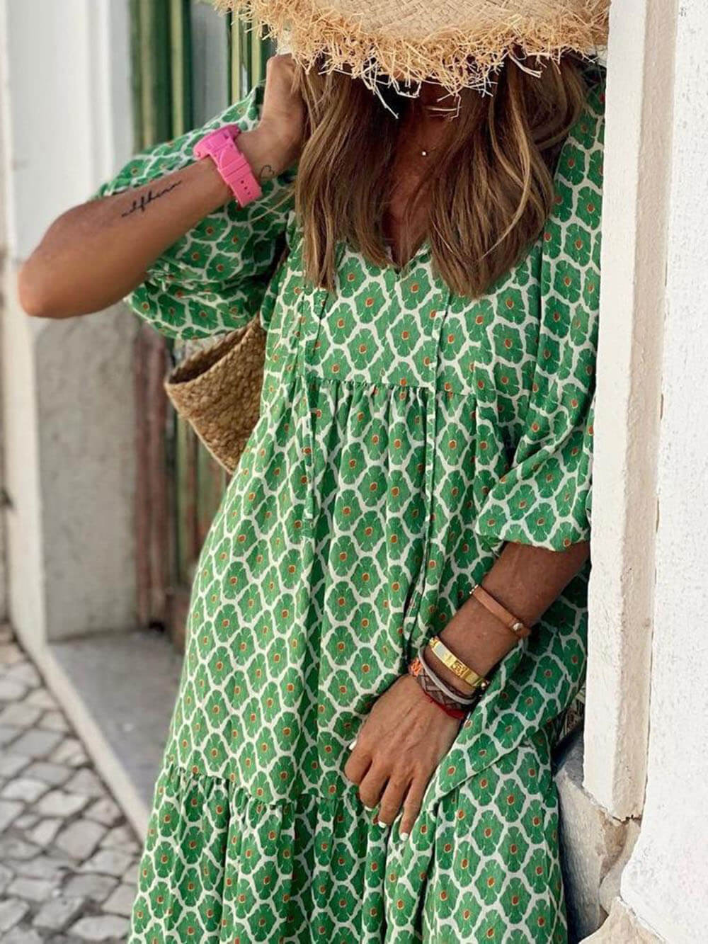 Boho-Maxikleid mit Print