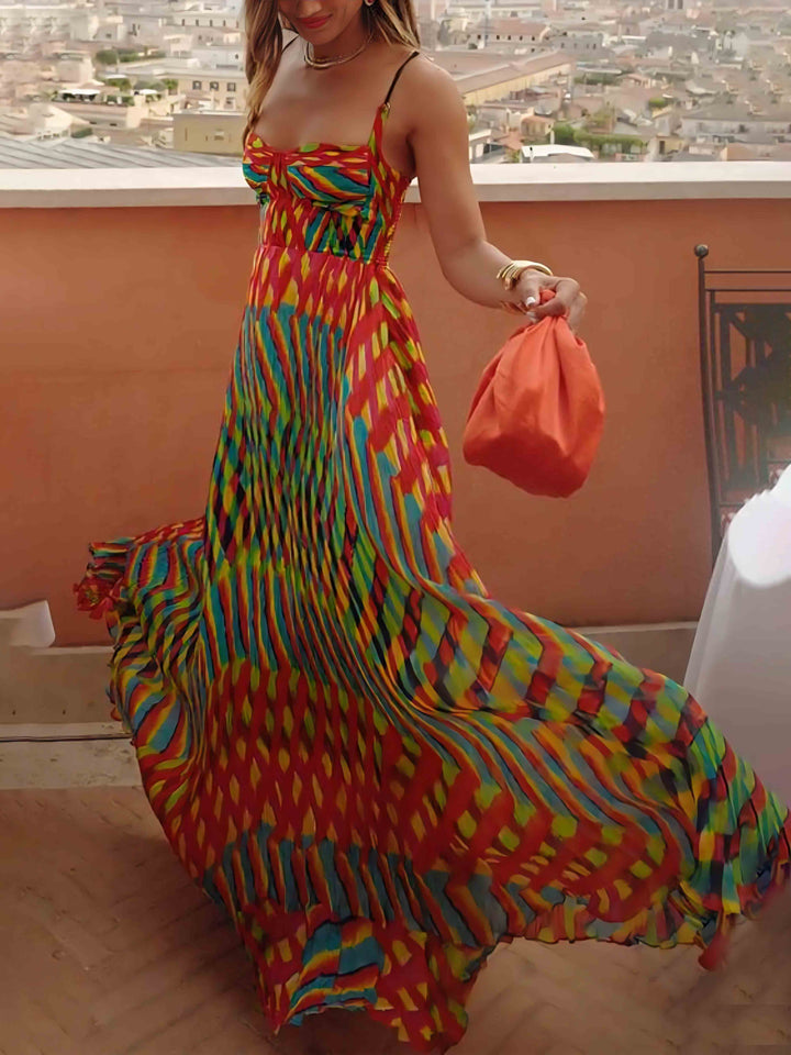 Elegantes personalisiertes bedrucktes A-Linien Maxikleid