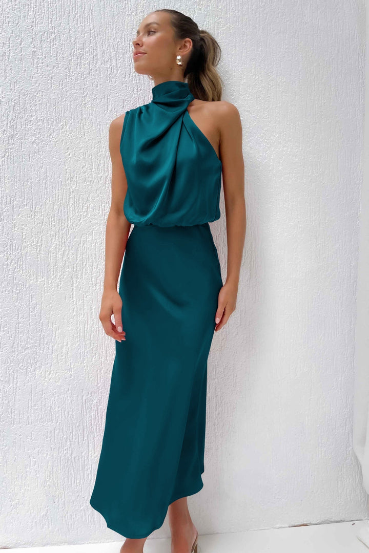 Elise | Elegantes Satin-Halterkleid – Anmutig & Schick