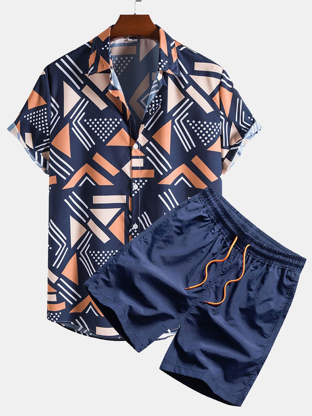Hemd mit geometrischem Muster & Badehose