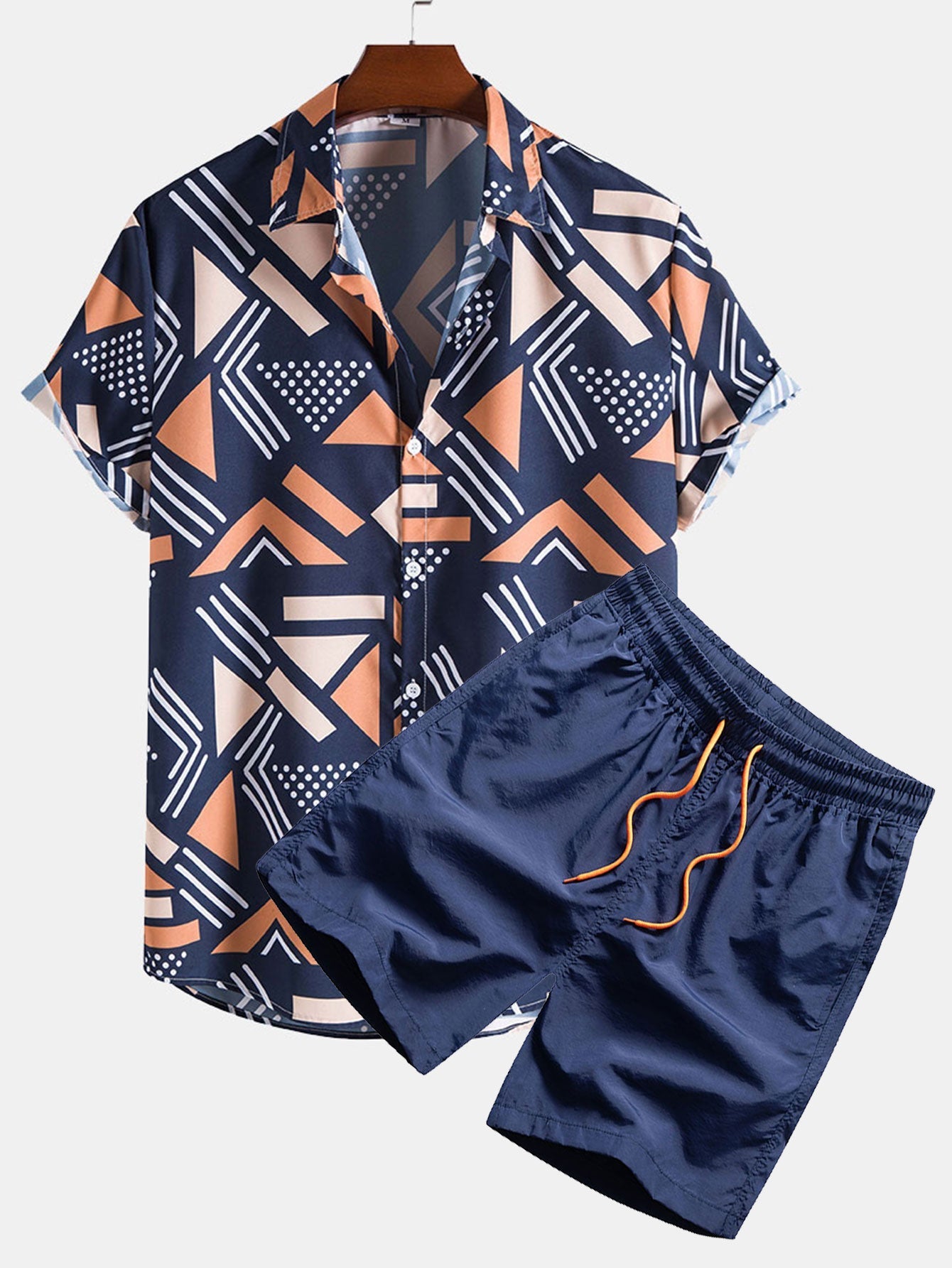 Hemd mit geometrischem Muster & Badehose
