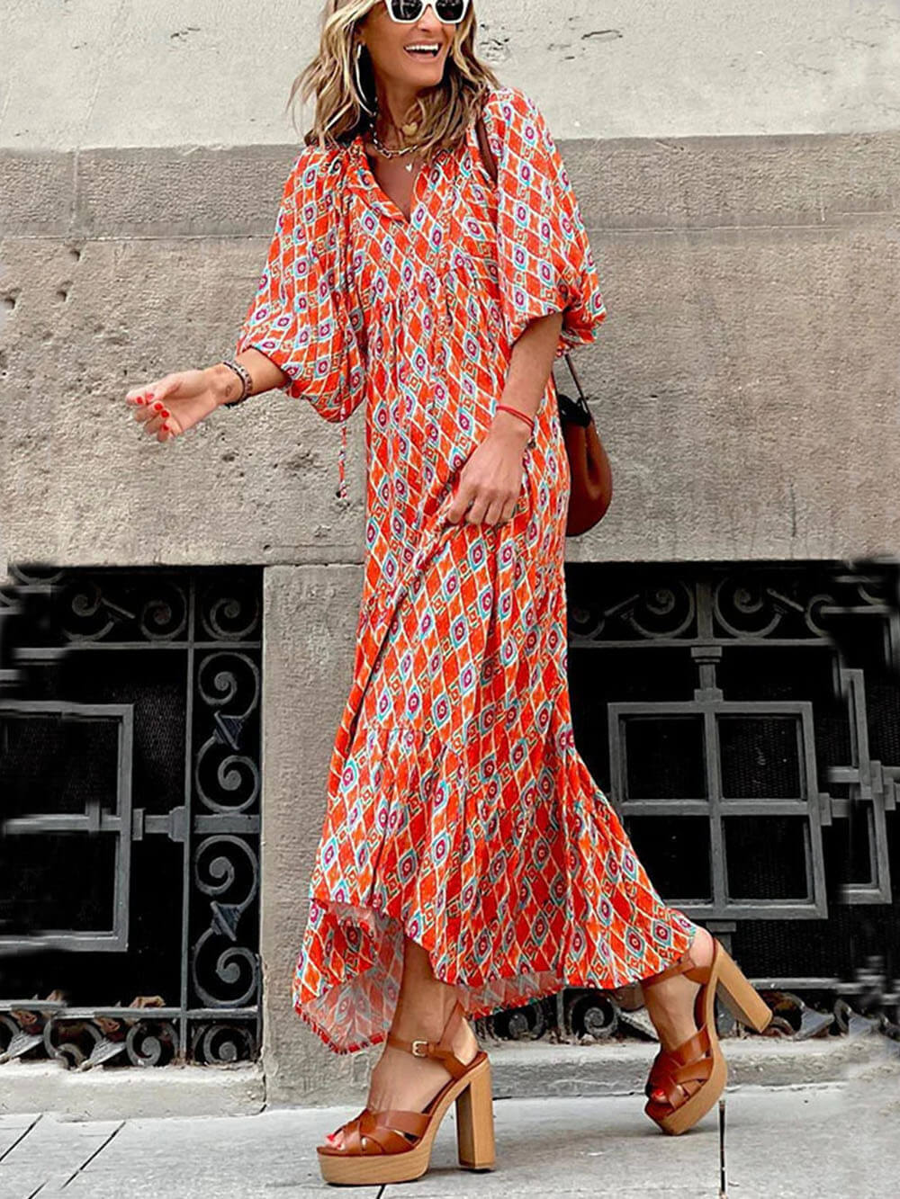 Boho-Maxikleid mit Print