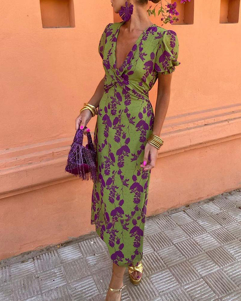 Angelina Atemberaubendes Midi Dress V-Neck