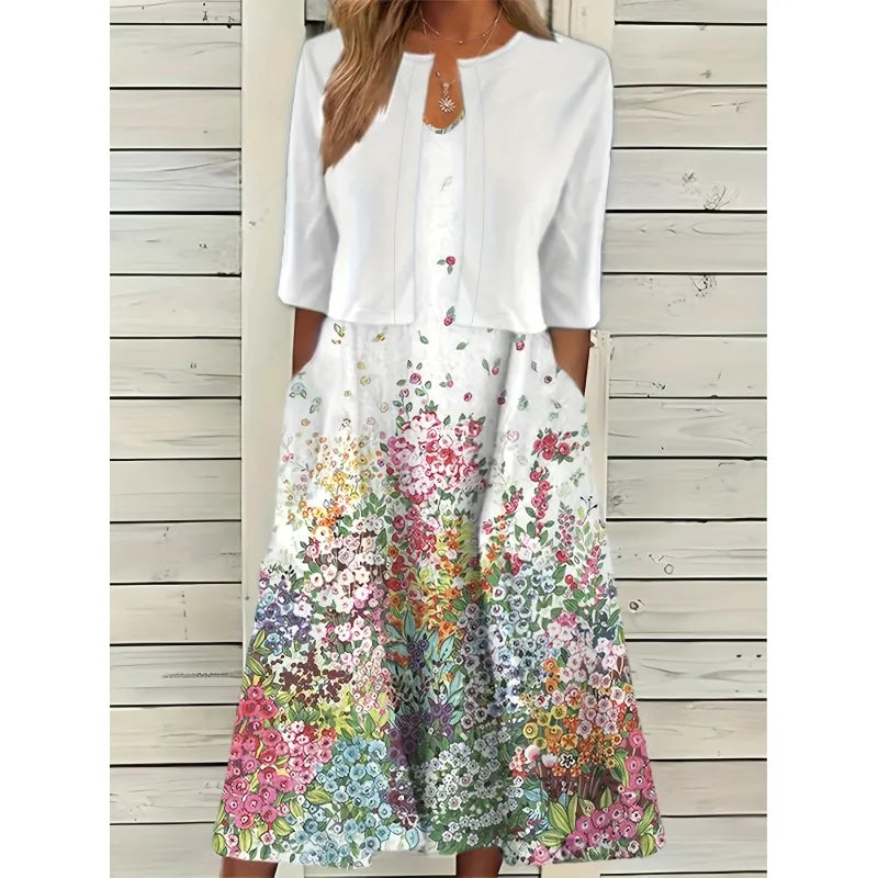 Colette Floral Two-Piece Coordinated Outfit Set for Women's Fashion Style