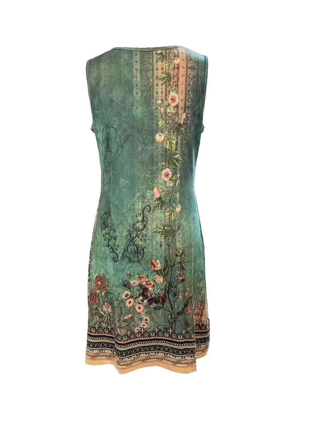 Kleid mit Blumenmuster und V-Ausschnitt