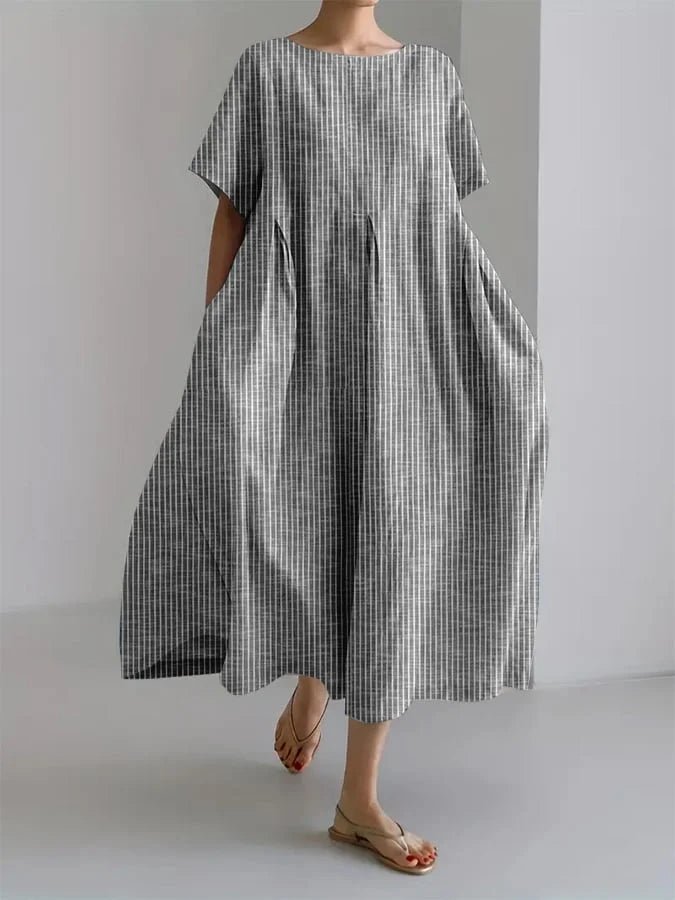 BIANCA | Langes Freizeitkleid mit bequemem Schnitt und Retro-Stil für jeden Tag