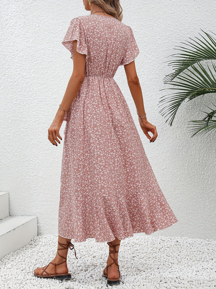Indie | Kleid mit kleinem Blumenmuster und Schnürung