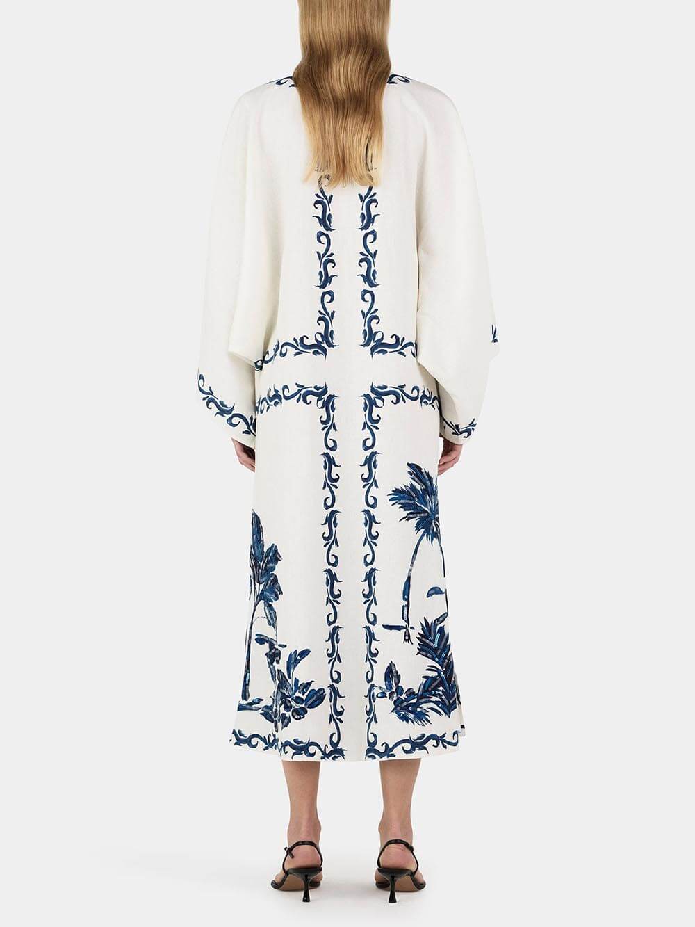 Vintage Hawaii-Print Pailletten Oversize Lockeres Midikleid