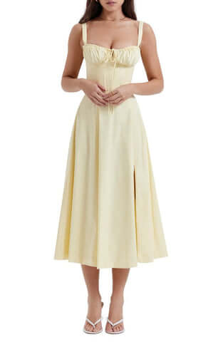 Martha – feminines Bustierkleid mit Blumendekor