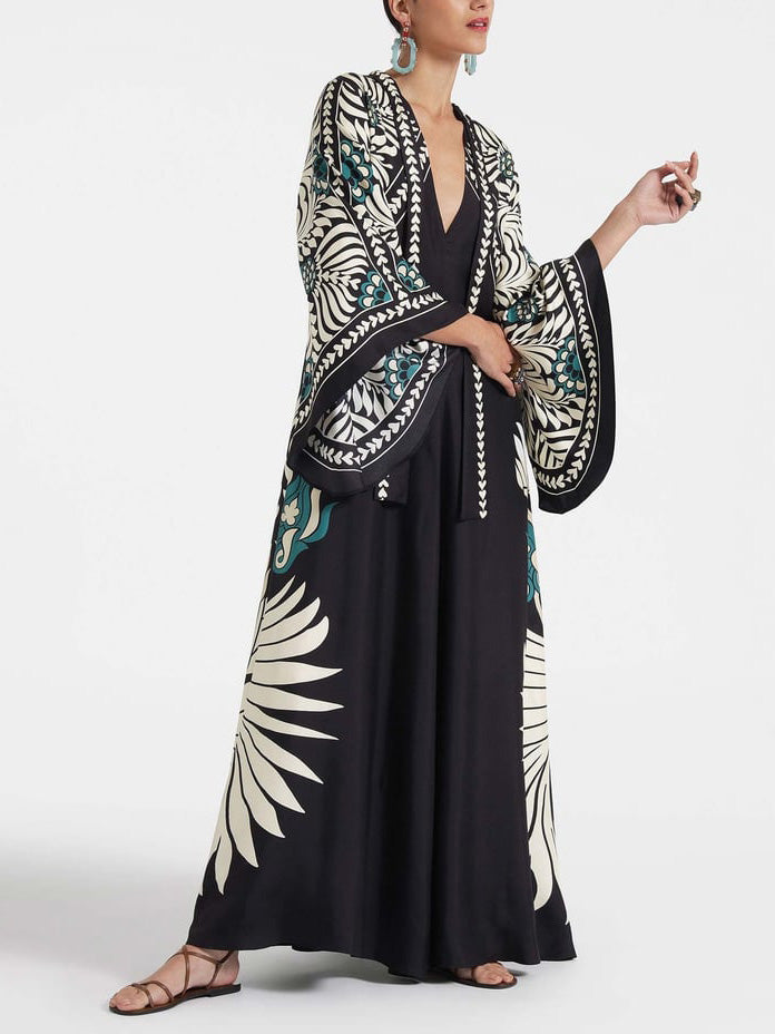 Elvara™ | Kleid mit floralem Kontrast