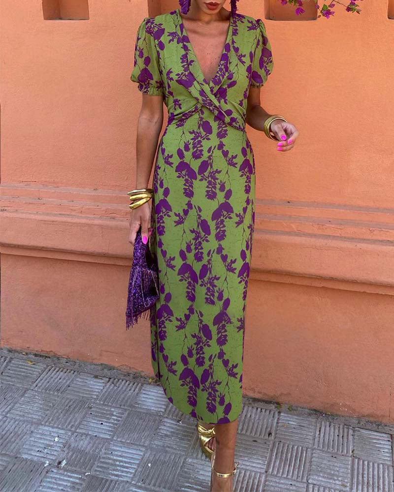 Angelina Atemberaubendes Midi Dress V-Neck