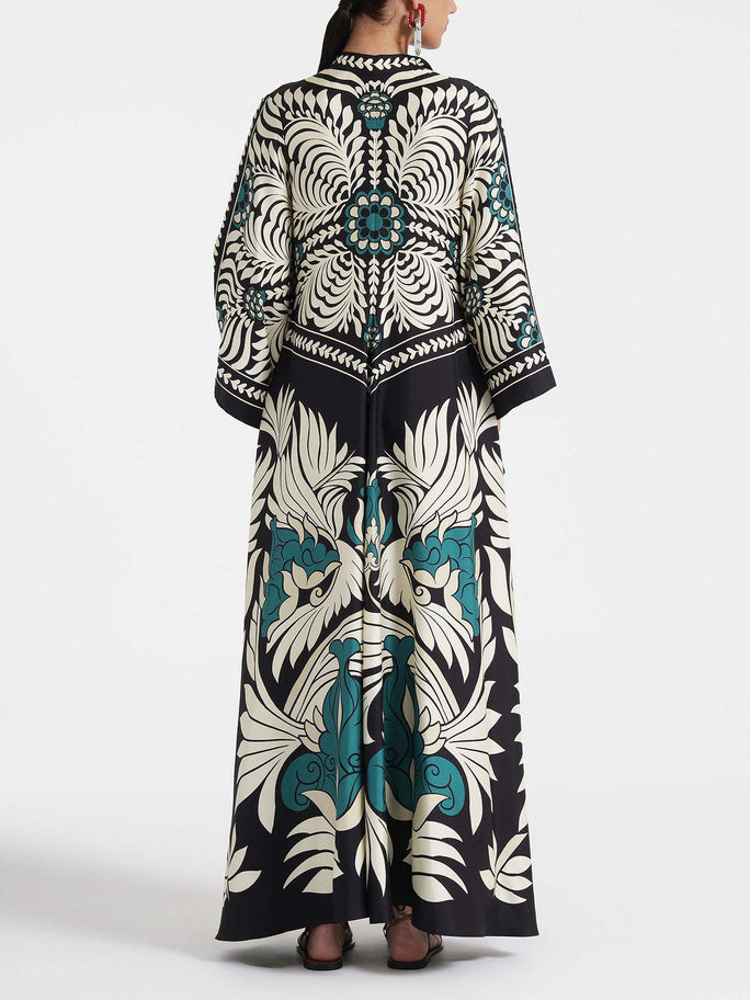 Elvara | Kleid mit floralem Kontrast