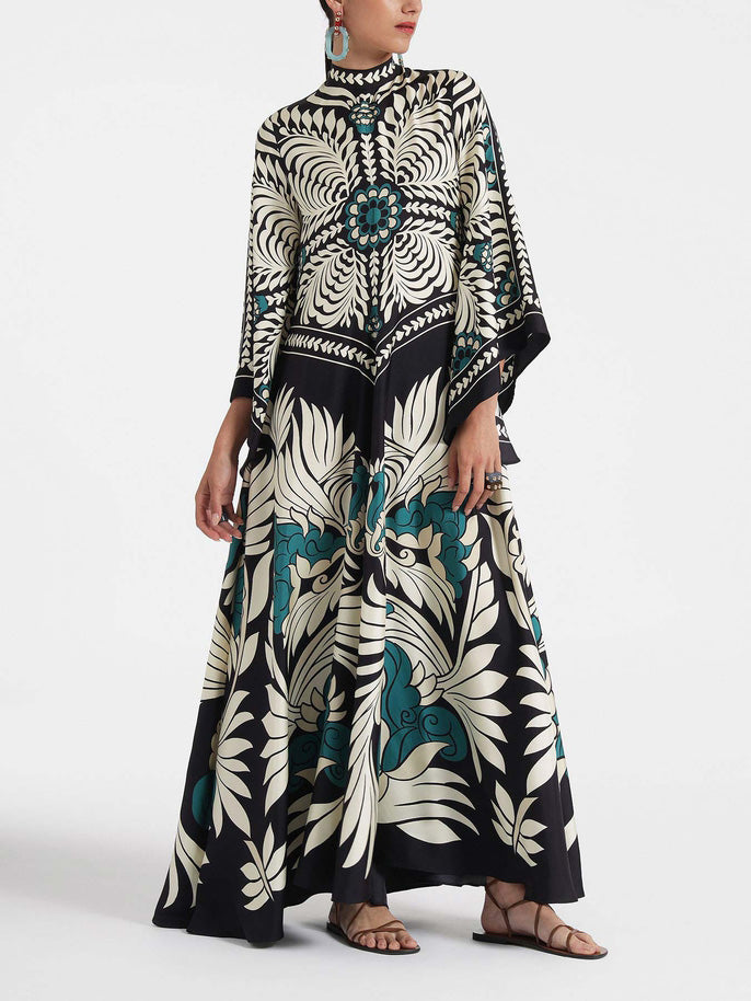 Elvara | Kleid mit floralem Kontrast