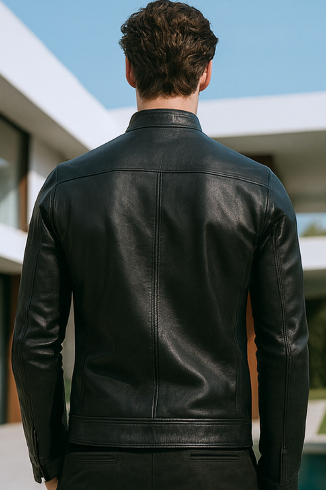 Neil | Lederjacke mit Stehkragen