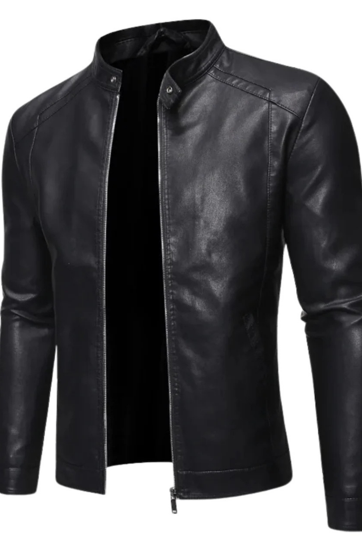 Neil | Lederjacke mit Stehkragen