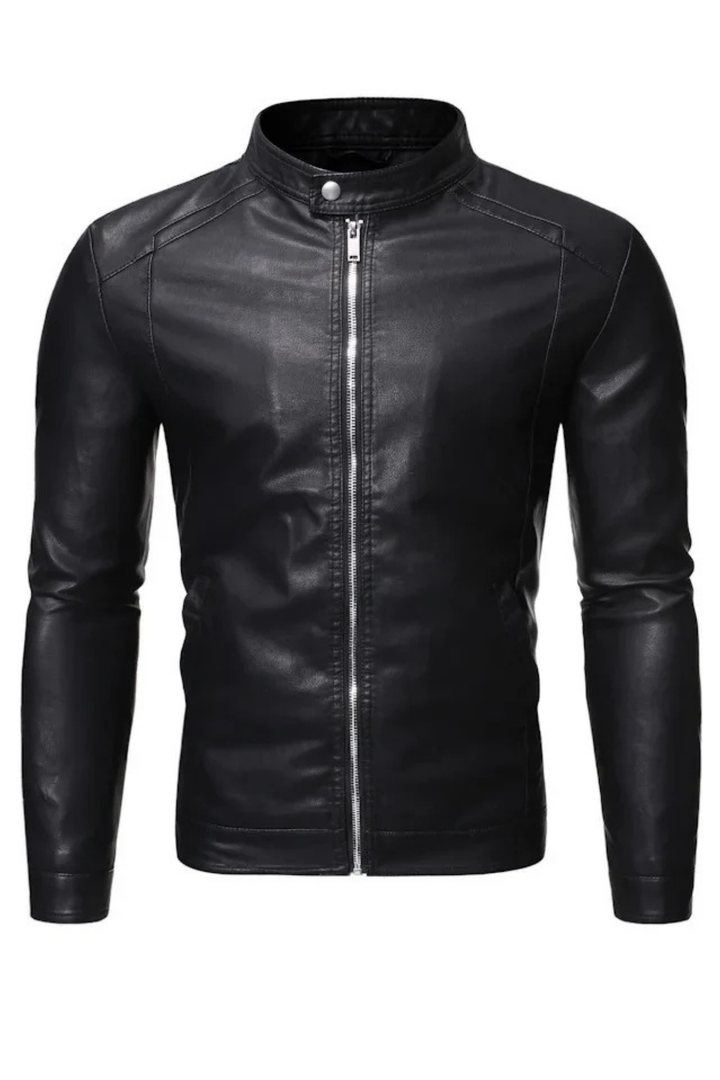Neil | Lederjacke mit Stehkragen