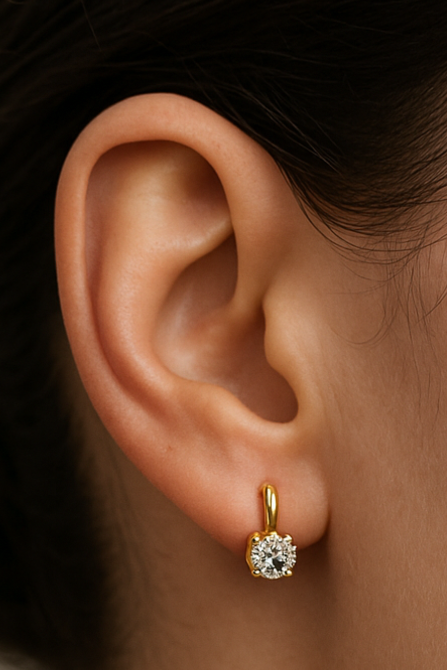Lizette Pure Mind Gold Halo Drop Earrings Accessory