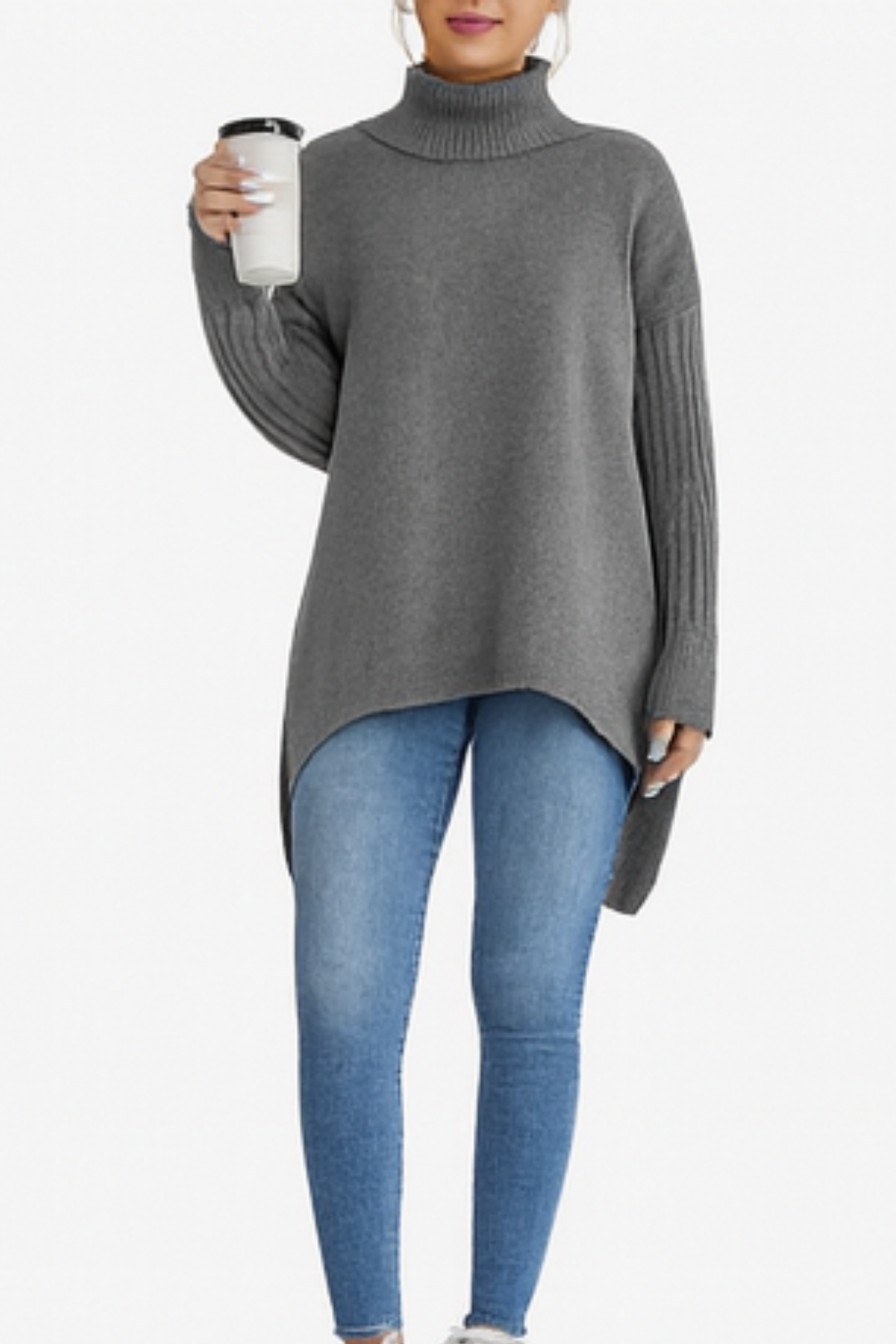 Bridgette | Langer Rollkragenpullover