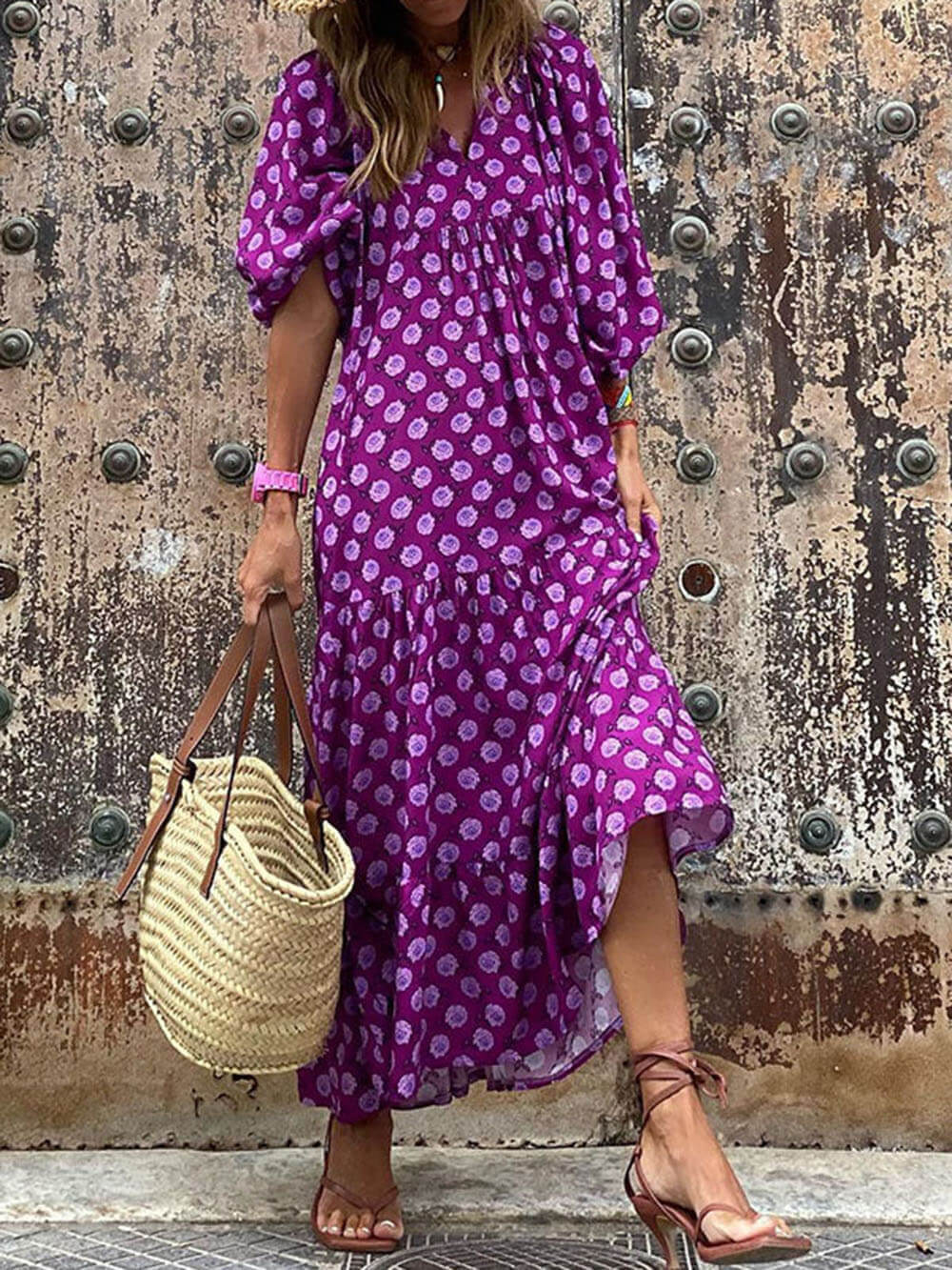 Boho-Maxikleid mit Print