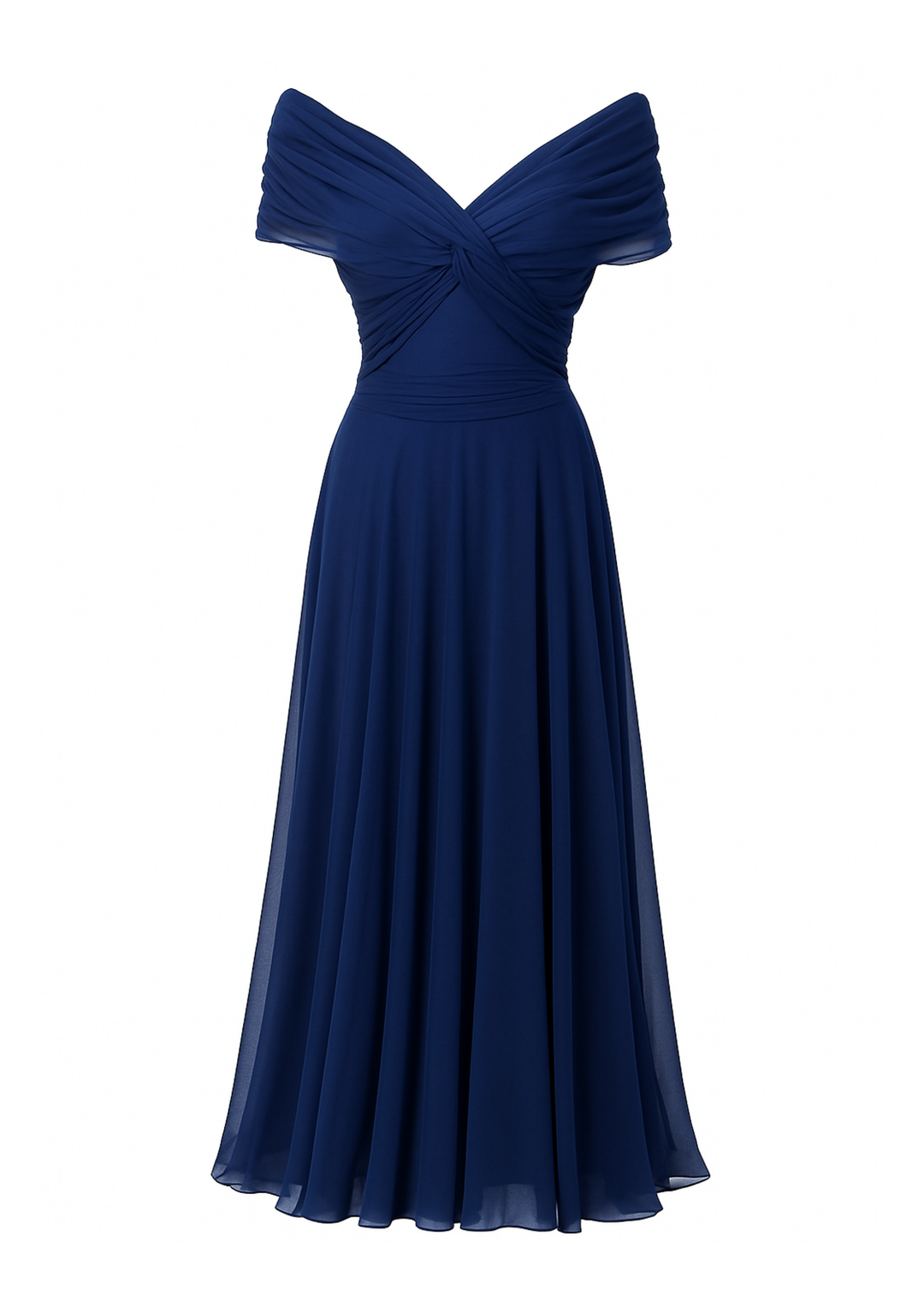 Aure Maxikleid mit Fantasie-Blumenmuster und V-Ausschnitt - Blau