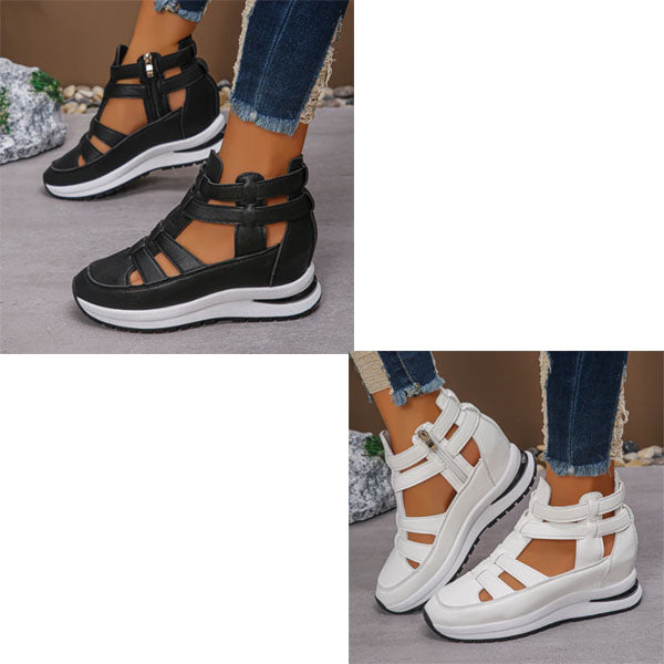 Nelly | Leichte Bequeme Keilsandale Mit Seitlichem Reißverschluss